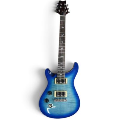 Custom Monarch Santana Blue Flamed Maple Electric Guitar - Image 3