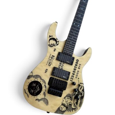Custom Obsidian Kirk Ouija Board Cream Quilted Maple Top Good Bye Guitar Floyd Rose Tremolo