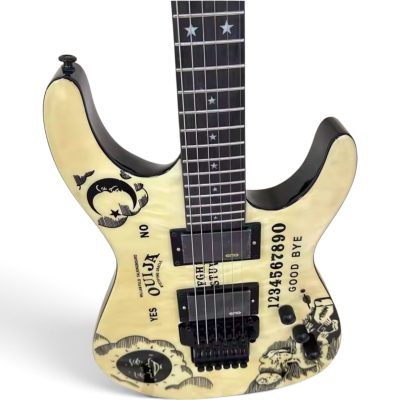 Custom Obsidian Kirk Ouija Board Cream Quilted Maple Top Good Bye Guitar Floyd Rose Tremolo - Image 7