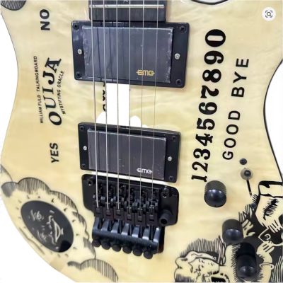 Custom Obsidian Kirk Ouija Board Cream Quilted Maple Top Good Bye Guitar Floyd Rose Tremolo - Image 5