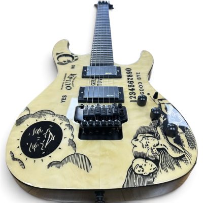 Custom Obsidian Kirk Ouija Board Cream Quilted Maple Top Good Bye Guitar Floyd Rose Tremolo - Image 2