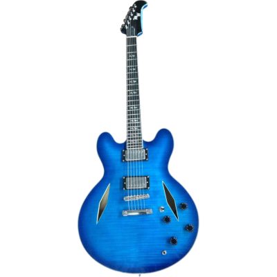 Custom Crown DG335 Dave Grohl Pelham Blue Diamond Flame Maple Top Guitar - Image 2