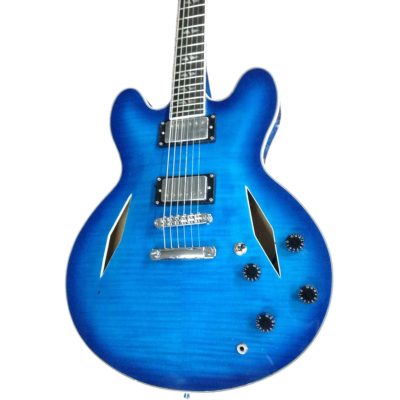 Custom Crown DG335 Dave Grohl Pelham Blue Diamond Flame Maple Top Guitar