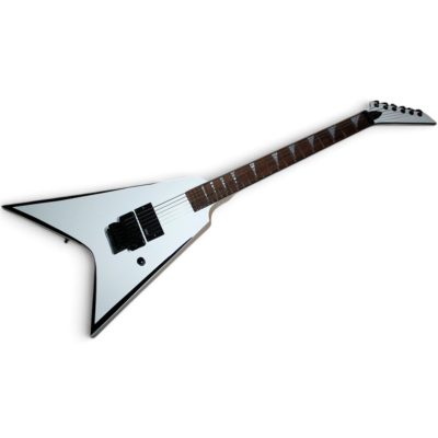 Custom Race Rhoads Flying V Snow White Black Bevels Electric Guitar Floyd Rose Tremolo - Image 2