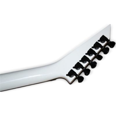Custom Race Rhoads Flying V Snow White Black Bevels Electric Guitar Floyd Rose Tremolo - Image 4