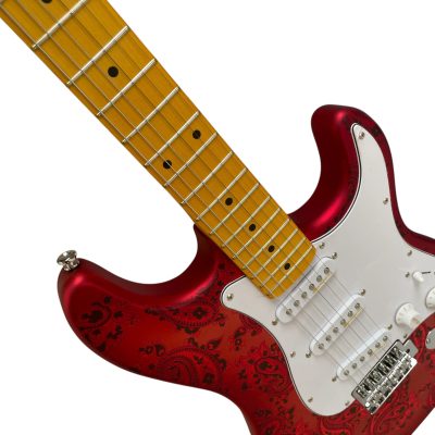 Custom Regent Burton Red Pink Paisley Electric Electric Guitar - Image 4