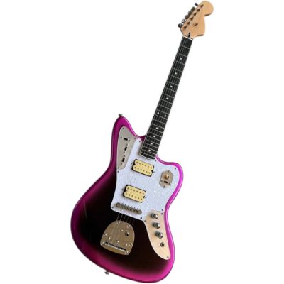 Custom Regent Pink Metallic Burst Jaguar Kurt Cobain Finish 6 String Electric Guitar - Image 6