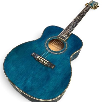 Custom Vertex 1833 D45 Blue Solid Koa Top Ply Acoustic Electric Guitar - Image 7