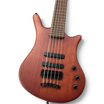 Custom Pulse Thumb Ryan BO Natural Transparent Satin Ovangkol 5 String Bass
