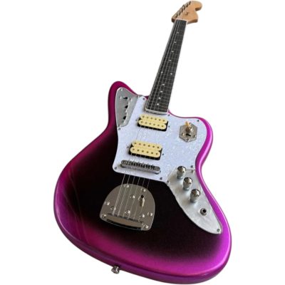 Custom Regent Pink Metallic Burst Jaguar Kurt Cobain Finish 6 String Electric Guitar - Image 7