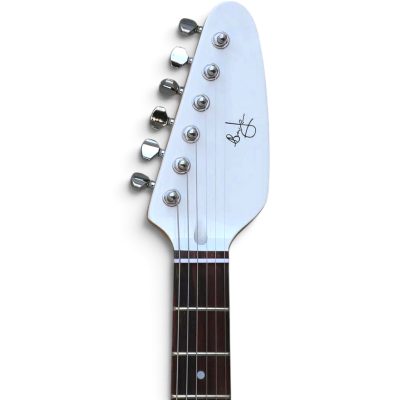 Custom Pyrite Mark III Brian Jones White Teardrop 6 String Guitar - Image 5