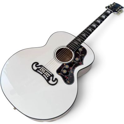 Custom Crown SJ200 White Acoustic Electric Guitar Fishman EQ - Image 6