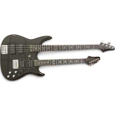Custom Axis Gloss Black Double Neck 6 String Guitar And 4 String Bass - Image 4