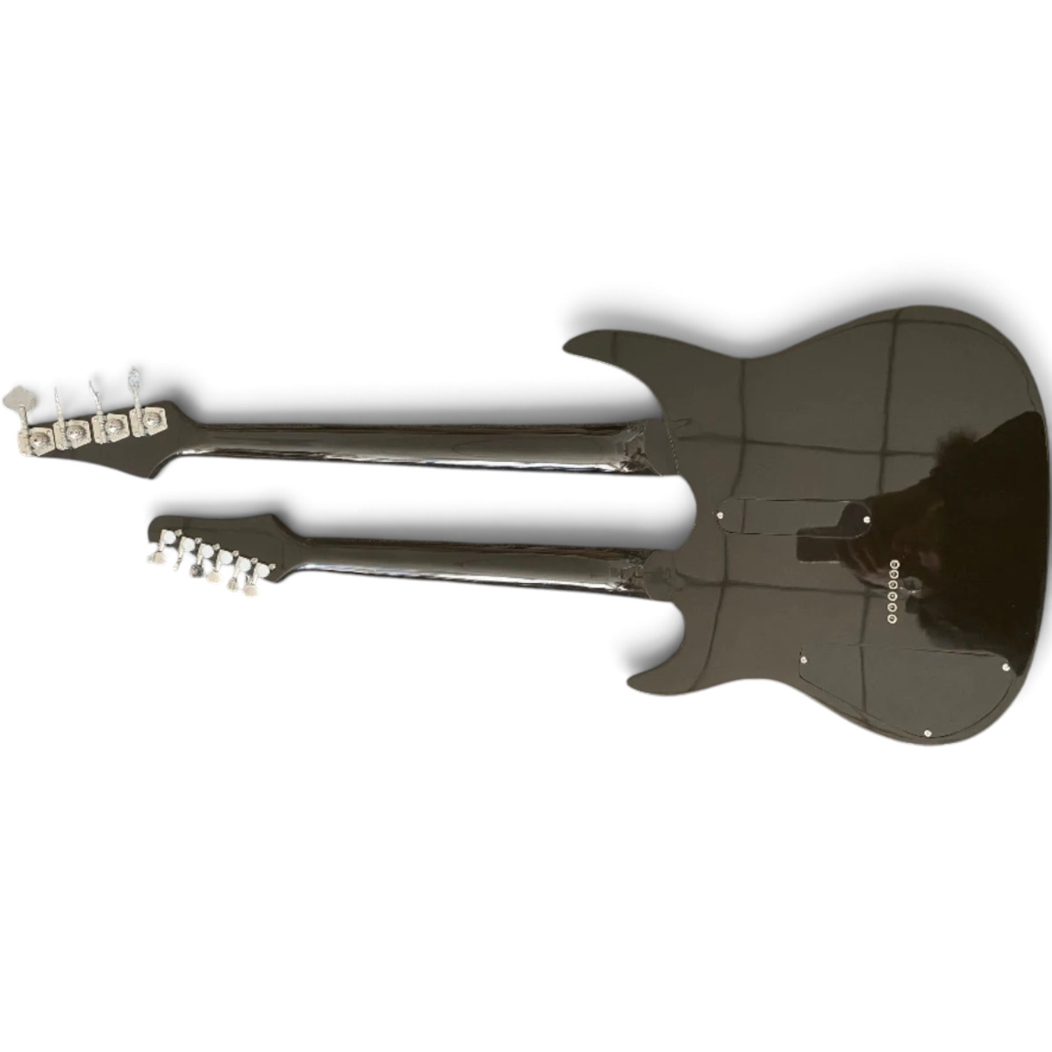 Custom Axis Gloss Black Double Neck 6 String Guitar And 4 String Bass - Image 3