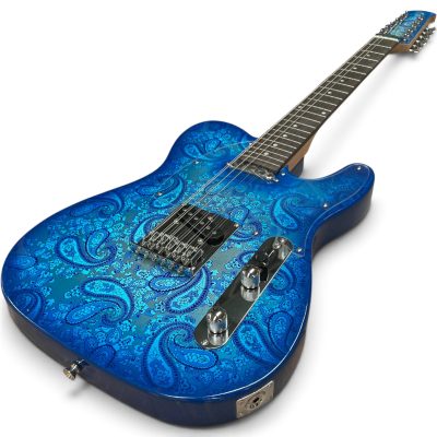Custom Regent Blue Paisley 12 String Electric Guitar - Image 3