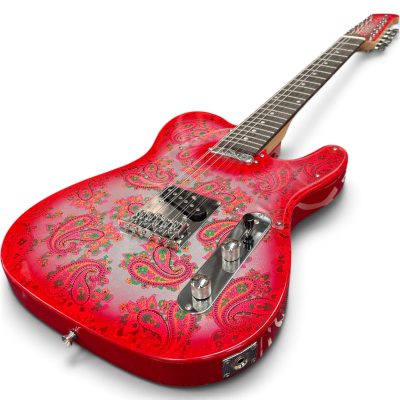 Custom Regent Pink Red Paisley 12 String Electric Guitar
