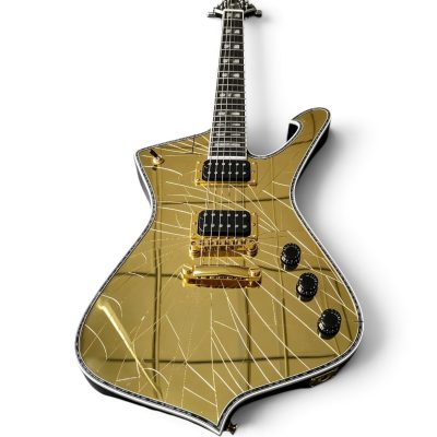 Custom Axis Iceman Gold Cracked Mirror Crystal Paul Stanley Finish Electric Guitar