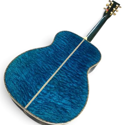 Custom Vertex 1833 D45 Blue Solid Koa Top Ply Acoustic Electric Guitar - Image 3