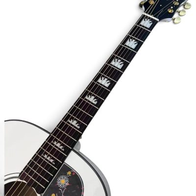 Custom Crown SJ200 White Acoustic Electric Guitar Fishman EQ - Image 3