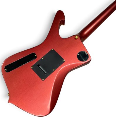 Custom Axis Iceman Paul Stanley Floyd Rose Tremolo Guitar Metallic Red White Stars - Image 3