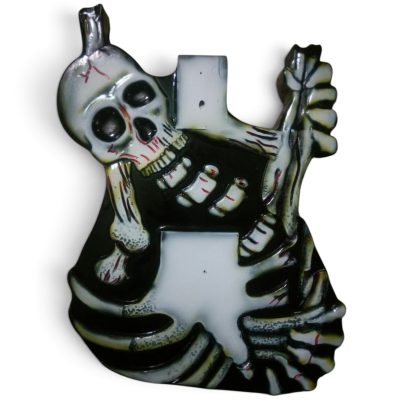 Custom Obsidian Hand Painted Skull And Bones Carved George Lynch Unfinished Body DIY Guitar