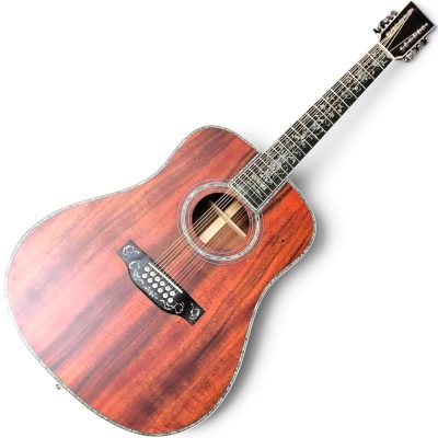 Custom Vertex Koa Matte Finish 41 Inch Acoustic Electric 12 String Guitar Fishman EQ - Image 9