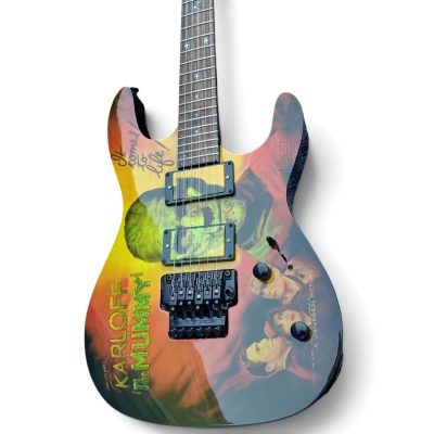 Custom Obsidian Hand Painted Karloff Mahogany Wood Body Mummy Kirk Hammett Electric Guitar Boris Inlay
