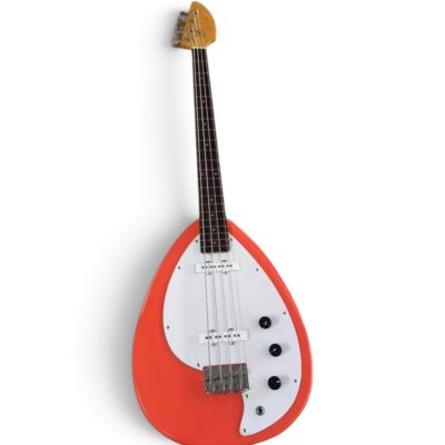 Custom Pyrite Salmon Orange Coral Mark IV Bill Wyman Teardrop 4 String Bass - Image 7