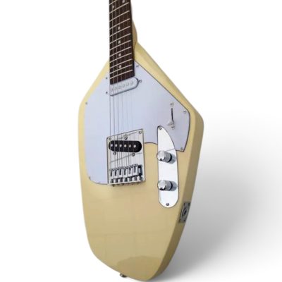 Custom Pyrite Phantom VI Vintage Cream White Ian Curtis Teardrop 6 String Guitar - Image 8