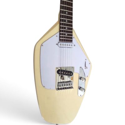 Custom Pyrite Phantom VI Vintage Cream White Ian Curtis Teardrop 6 String Guitar - Image 6