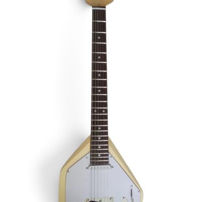 Custom Pyrite Phantom VI Vintage Cream White Ian Curtis Teardrop 6 String Guitar - Image 5