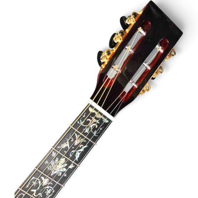Custom Vertex D45 39 Inch Classic Solid Koa Top Flower Abalone Acoustic Guitar Sunburst - Image 6