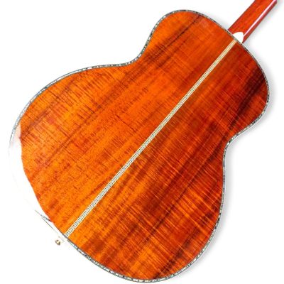 Custom Vertex D45 39 Inch Classic Solid Koa Top Flower Abalone Acoustic Guitar Sunburst - Image 3