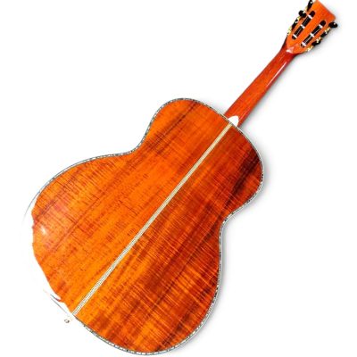 Custom Vertex D45 39 Inch Classic Solid Koa Top Flower Abalone Acoustic Guitar Sunburst - Image 4