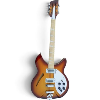 Custom Nova Slash Soundhole Tobacco Burst 360 George Harrison Finish 12 String Guitar - Image 2