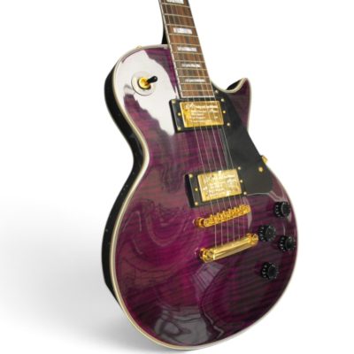 Custom Crown Transparent Purple Flamed Tiger Maple Top Guitar