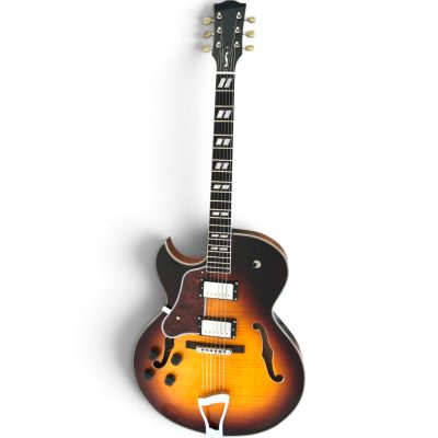 Custom Crown ES175 Vintage Semi Hollow Body Left Handed Jazz Guitar