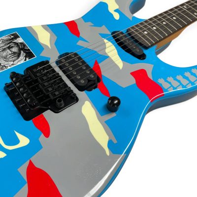 Custom Obsidian George Lynch Kamikaze Blue Camouflage Electric Guitar Floyd Rose Tremolo - Image 3