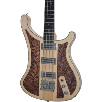 Custom Nova Lemmy Kilmister 4004 Natural Finish Engrave Carved 4 String Bass - Image 5
