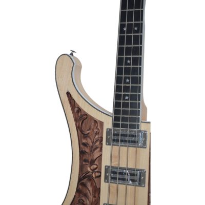 Custom Nova Lemmy Kilmister 4004 Natural Finish Engrave Carved 4 String Bass - Image 6