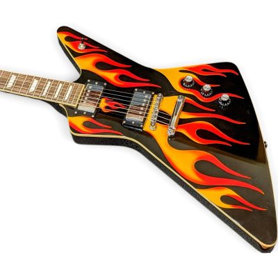 Custom Crown Hot Rod Flames Standard Electric Guitar - Image 3