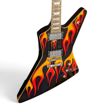 Custom Crown Hot Rod Flames Standard Electric Guitar - Image 4
