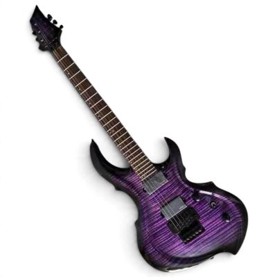 Custom Obsidian FRX Purple Burst Flamed Maple Top Electric Guitar Floyd Rose Tremolo - Image 4