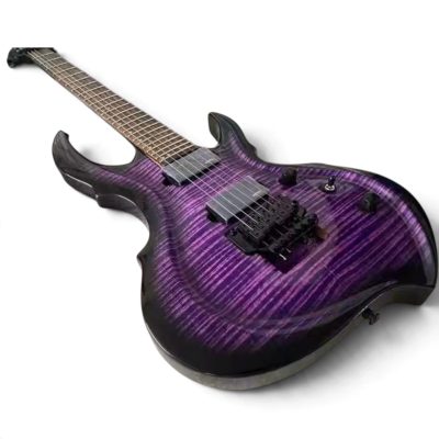 Custom Obsidian FRX Purple Burst Flamed Maple Top Electric Guitar Floyd Rose Tremolo - Image 2