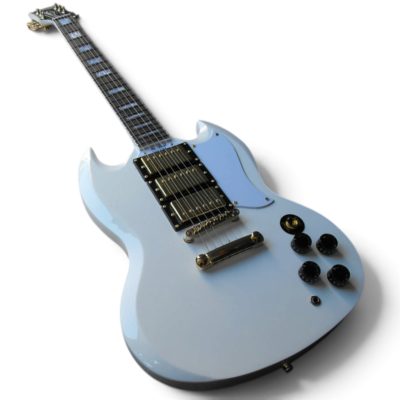 Custom Crown SG Alpine White Finish Electric Guitar 3 Pickups