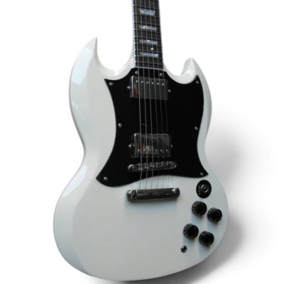 Custom Crown SG Angus White Batwing Pickguard Guitar