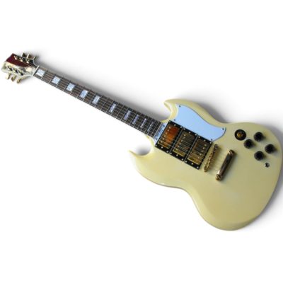 Custom Crown SG Cream Finish Electric Guitar 3 Pickups - Image 5