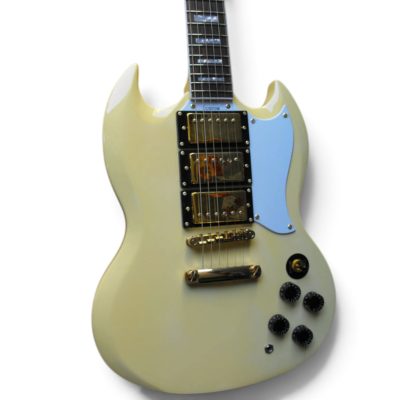 Custom Crown SG Cream Finish Electric Guitar 3 Pickups