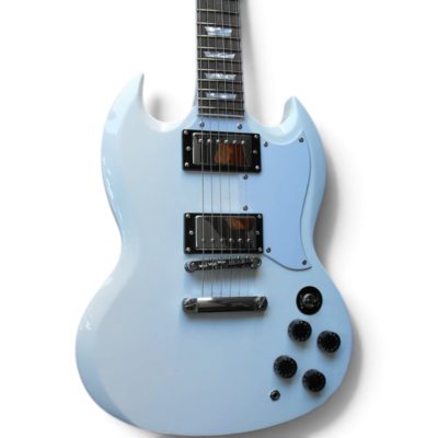 Custom Crown SG Angus White Finish Electric Guitar