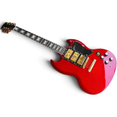 Custom Crown SG Red Finish Electric Guitar 3 Pickups - Image 4